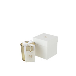 J-Line geurkaars m-chic glas goud small-48u 10x10x11.5cm