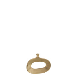 J-Line vaas ovaal aluminium goud small 29x6x23cm