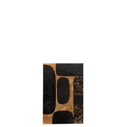 J-Line kader rechthoek ovaal leder zwart/goud small 40x1.3x60cm