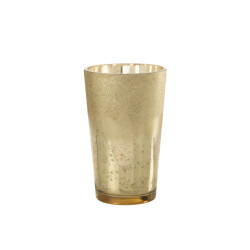 J-Line geurkaars m-chic glas gold extra large 20x20x32.5cm