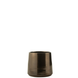 J-Line bloempot rond terra blinkend goud large 28x28x26cm
