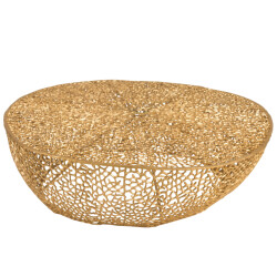 J-Line salontafel rond laag koraalpatroon aluminium goud 115x114x31.5cm