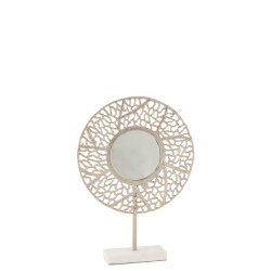 J-Line spiegel koraal voet marmer metaal champagne 34x10x49.5cm