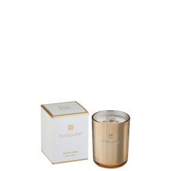 J-Line geurkaars excellent golden honey goud small-50uur 9x9x12cm
