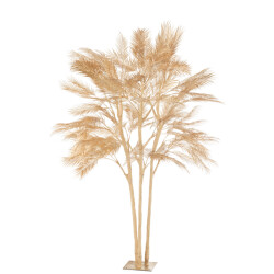 J-Line boom palm bladeren 3 stammen staal goud large 180x180x250cm