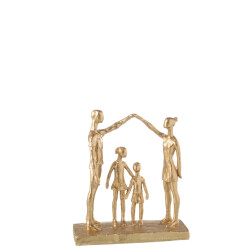 J-Line familie spelend resine goud 26.5x9x29.5cm