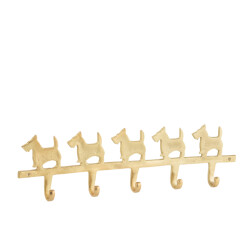 J-Line kapstok honden aluminium goud 57x16x4cm