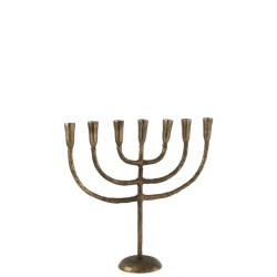 J-Line kandelaar menorah aluminium brons 54x16x54cm