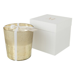 J-Line geurkaars m-chic glas goud large 21x21x22cm