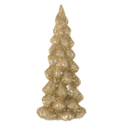 J-Line kerstboom deco suiker glas blinkend goud large 14x14x35cm