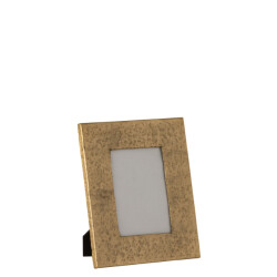 J-Line fotokader rechthoek oneffen aluminium/glas goud 23x30x3cm