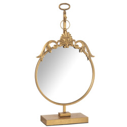 J-Line spiegel rond metaal/spiegel goud 35x13x68.5cm
