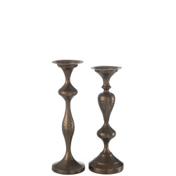 J-Line set van 2 kaarshouder metaal bruin 15x15x43.5cm