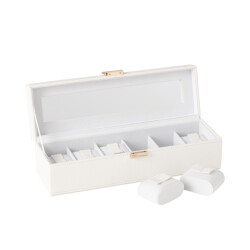 J-Line horlogedoos 6 compartimenten kunstleder 34x10.5x10cm