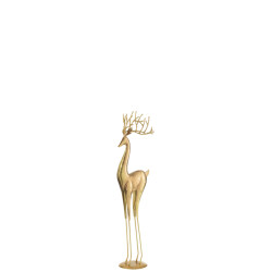 J-Line rendier op voet metaal goud small 14.5x10x54cm