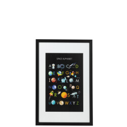 J-Line wanddecoratie alfabet papier/plastiek 60x40x3cm