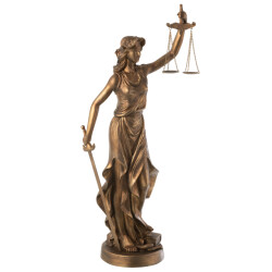 J-Line vrouw justitia resin koper large 35x22x84cm