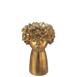 J-Line bloempot nebu poly goud large 21.5x18.5x35cm