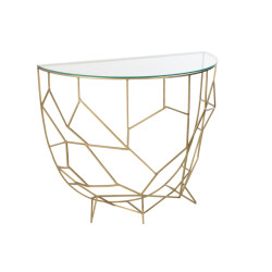 J-Line console moza metaal/glas goud 90x46x76cm