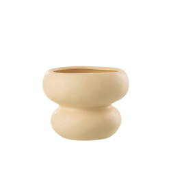 J-Line bloempot cirkel porselein peche 19.5x19.5x15cm