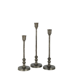 J-Line set van drie kandelaars becca aluminium 10x10x42cm