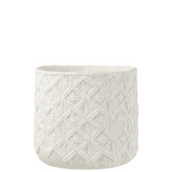 J-Line bloempot geruit cement large 33x33x28.5cm