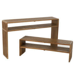 J-Line set van 2 console met schap gerecycleerd teak 130x30x80cm