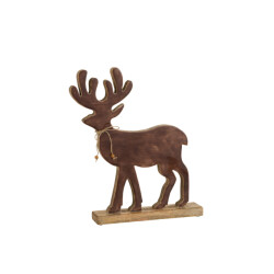 J-Line beeldje rendier hout large 41x33.5x6cm