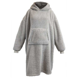 Unique Living hoodie teddy chateau grey -70x110cm