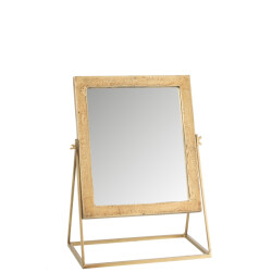 J-Line spiegel vierkant op voet metaal goud 34x20x47cm