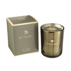 J-Line geurkaars excellent bergamot wood medium-80u 11x11x14.5cm