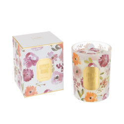 J-Line geurkaars happiness blooms wit large-70u 10x10x12.5cm