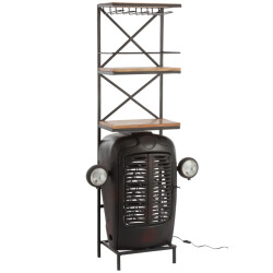 J-Line bar tractor voorkant metaal/hout zwart/ 87x37x181cm