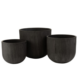 J-Line set van 3 bloempotten rond keramiek hoog 50x50x43.5cm