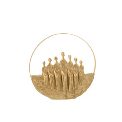 J-Line figuren 7delig cirkel poly goud 30x8x30cm