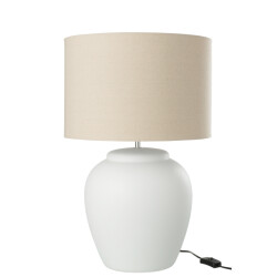 J-Line lamp meli + kap keramiek linnen large 41x41x60cm