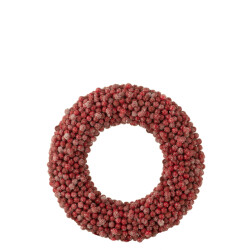 J-Line krans rond bessen plastiek large 45x6x45cm