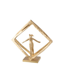 J-Line koppel in raam modern resine goud 44x13.5x44cm