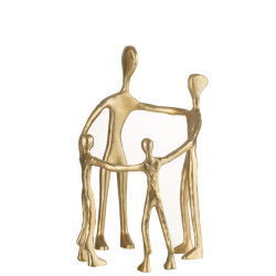 J-Line figuur familie kring aluminium goud 20x21x31cm
