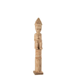 J-Line afrikaans figuur staand hout medium 14x14x88.5cm