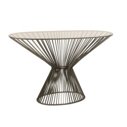 J-Line console ovaal spijlen metaal/glas /bruin 121x37x79cm