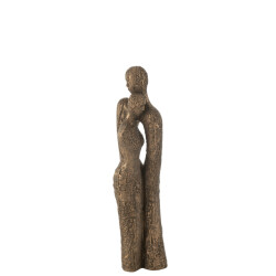 J-Line knuffel koppel modern resine /goud 13x12x48.5cm