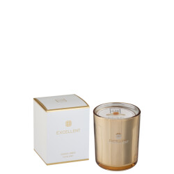 J-Line geurkaars excellent golden honey goud medium-80uur 11x11x14.5cm