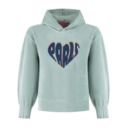 MAYCE Meisjes hoodie rib velours powder