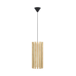 Umage Komorebi mini hanglamp natural oak met koordset zwart Ø 11 cm