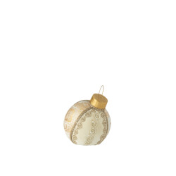J-Line bal decoratief patroon polyfoam/textiel goud medium 23x23x32cm