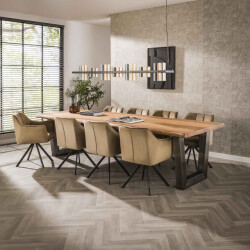 Hoyz Hoyz eetkamertafel stam zwart rvs onderstel 300x100x77