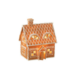 J-Line huis peperkoek rechthoek led poly large 18.5x14x22cm
