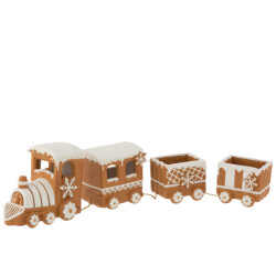 J-Line trein peperkoek poly 45x8x13cm
