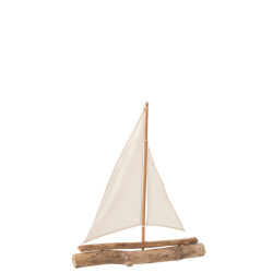 J-Line zeilboot drijfhout medium 51x8x60cm